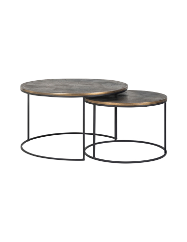 Tavolino da caffè Tulum brushed gold (Set of 2)
