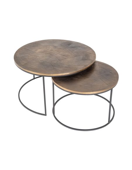 Tavolino da caffè Tulum brushed gold (Set of 2)