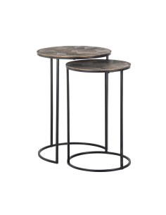 Bijzettafel Tulum brushed gold (Set van 2)