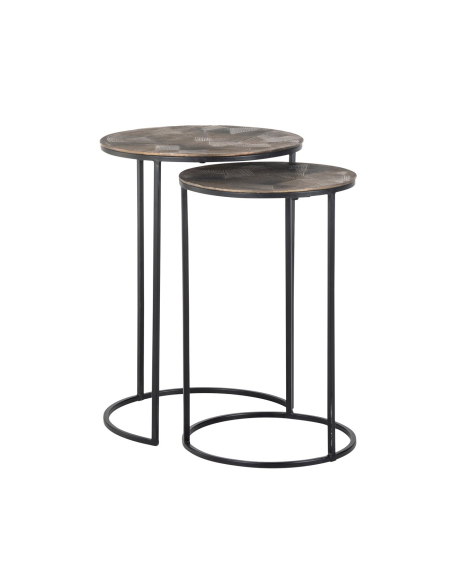 Mesa de apoio Tulum ouro escovado (Conjunto de 2)