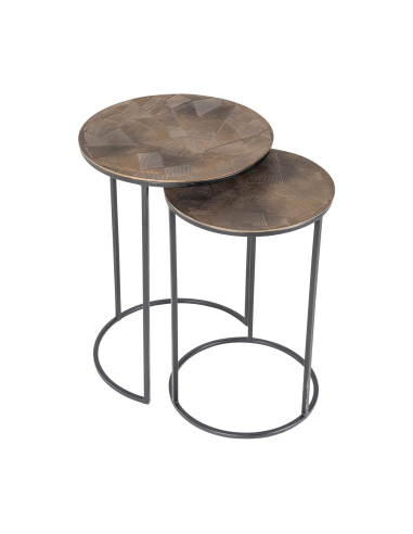 Tavolino d'appoggio Tulum brushed gold (Set of 2)