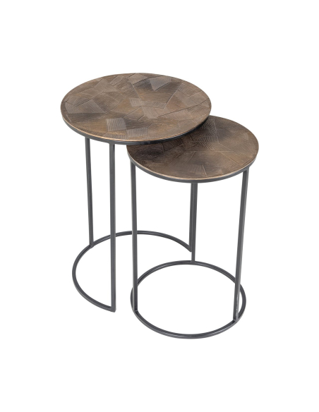 Beistelltisch Tulum gebürstetes Gold (Set aus 2)