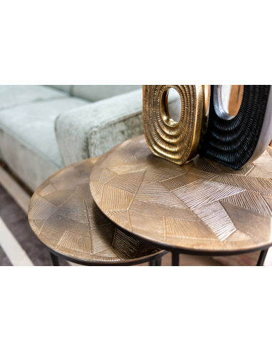 Bijzettafel Tulum brushed gold (Set van 2)