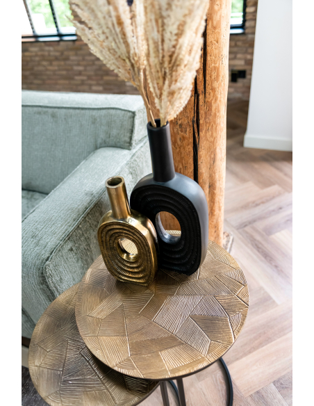 Mesa de apoio Tulum ouro escovado (Conjunto de 2)