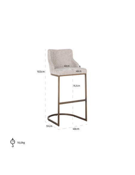 Banco de bar Bolton natural renegade (Conjunto de 2)