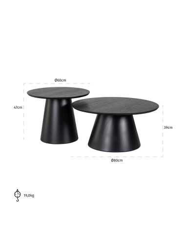 Tavolino basso Jazz black (Set of 2)