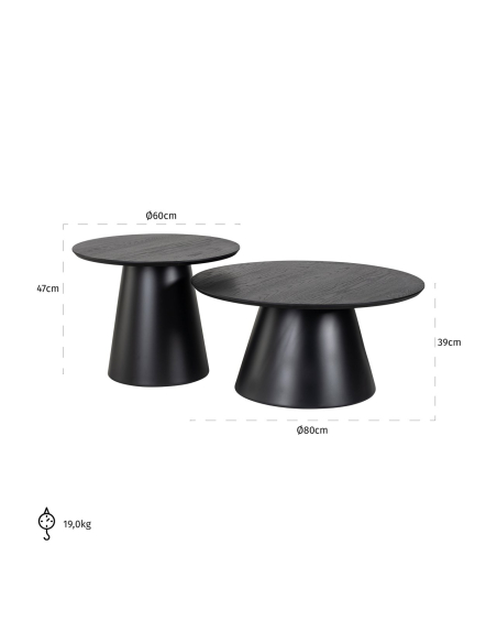 Salontafel Jazz black (Set van 2)
