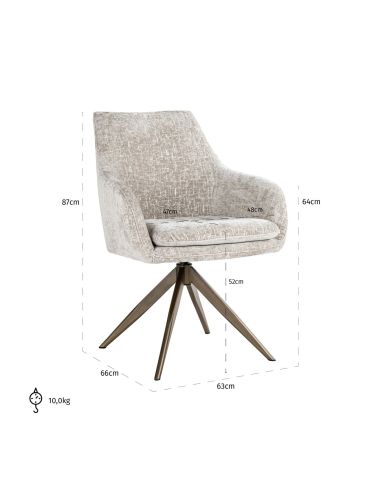 Lisonne pearl island swivel dining chair