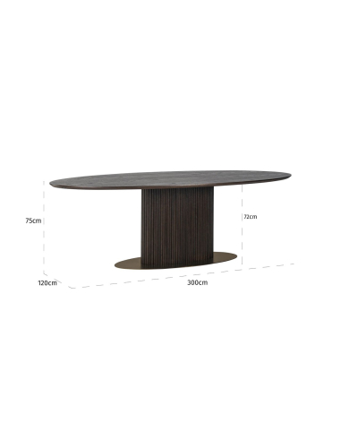 Mesa de jantar Luxor castanho oval 300