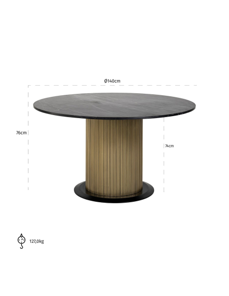 Eettafel Ironville gold 140Ø