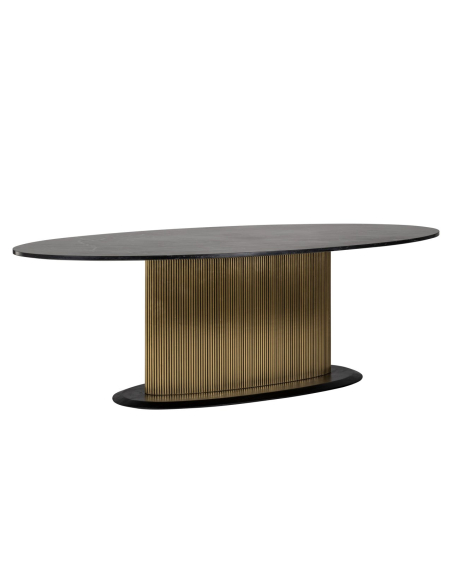 Ironville gold oval dining table 235