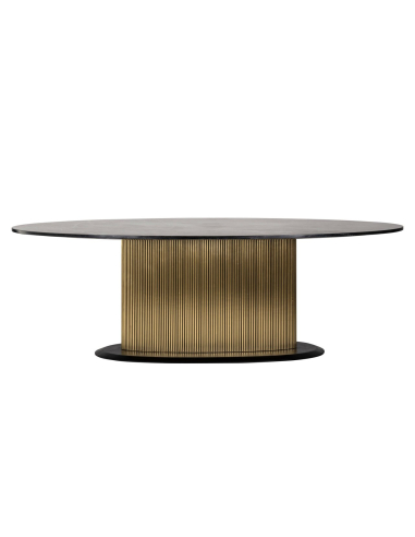 Mesa de jantar Ironville dourada oval 235