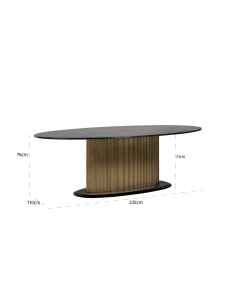 Eettafel Ironville gold ovaal 235 2