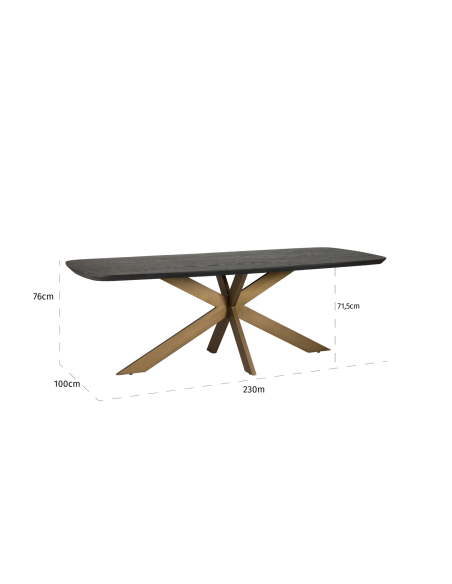 Cambon dark coffee danish oval dining table 230