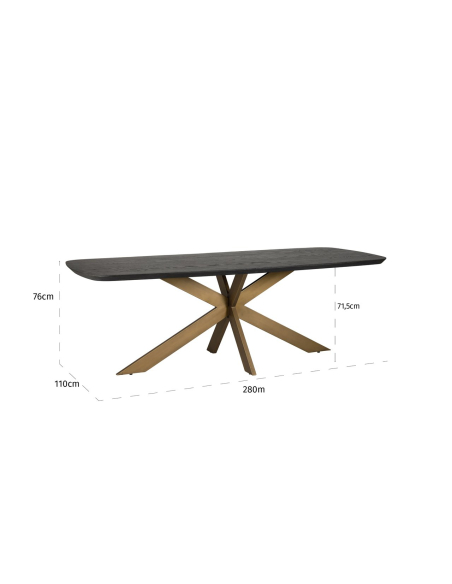 Mesa de jantar Cambon dark coffee oval dinamarquesa 280