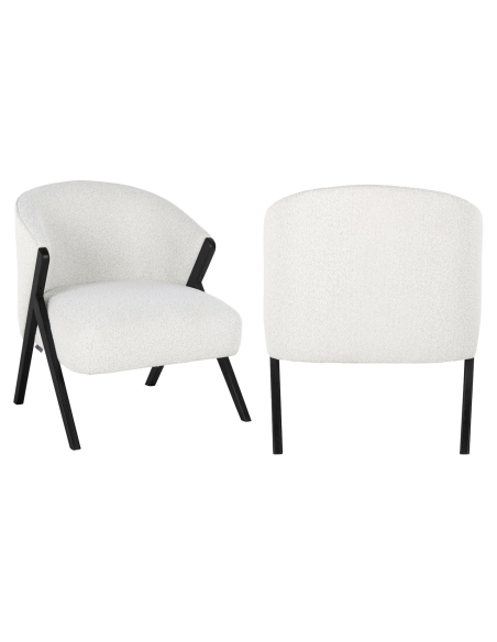 Poltrona lounge Mia bouclé bianco