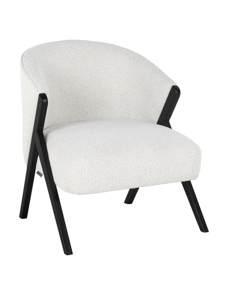 Poltrona lounge Mia bouclé bianco