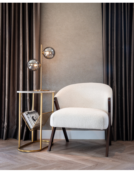 Loungefauteuil Mia white bouclé