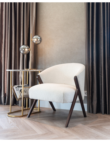 Loungefauteuil Mia white bouclé