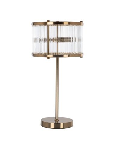 Candeeiro de mesa Loiza dourado escovado