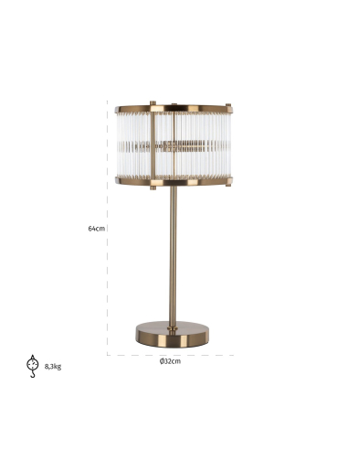 Tafellamp Loiza brushed gold