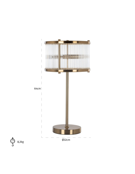 Tischlampe Loiza gebürstetes Gold