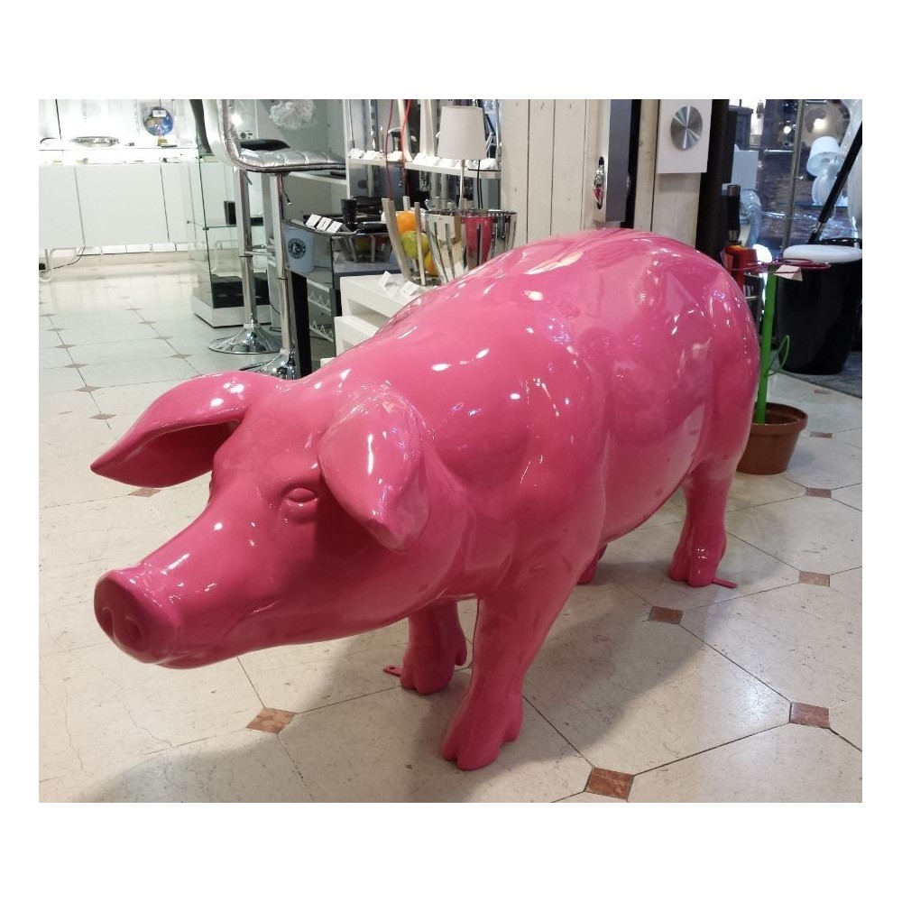 Statue pig rose size nature By-Rod - 2