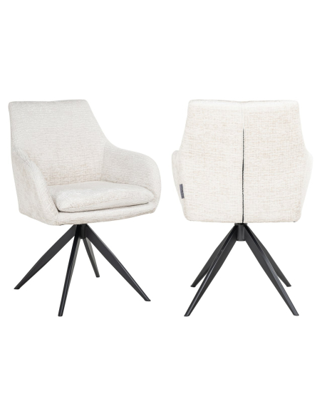 Lisonne cream fusion swivel dining chair