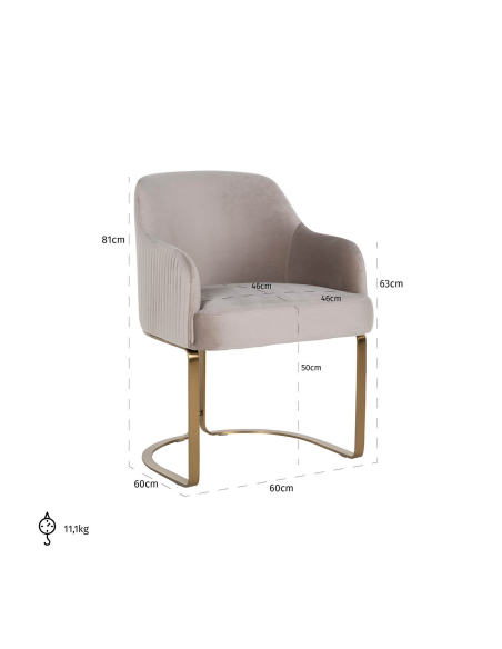 Cadeira de sala de jantar Hadley em veludo caqui retardador de fogo