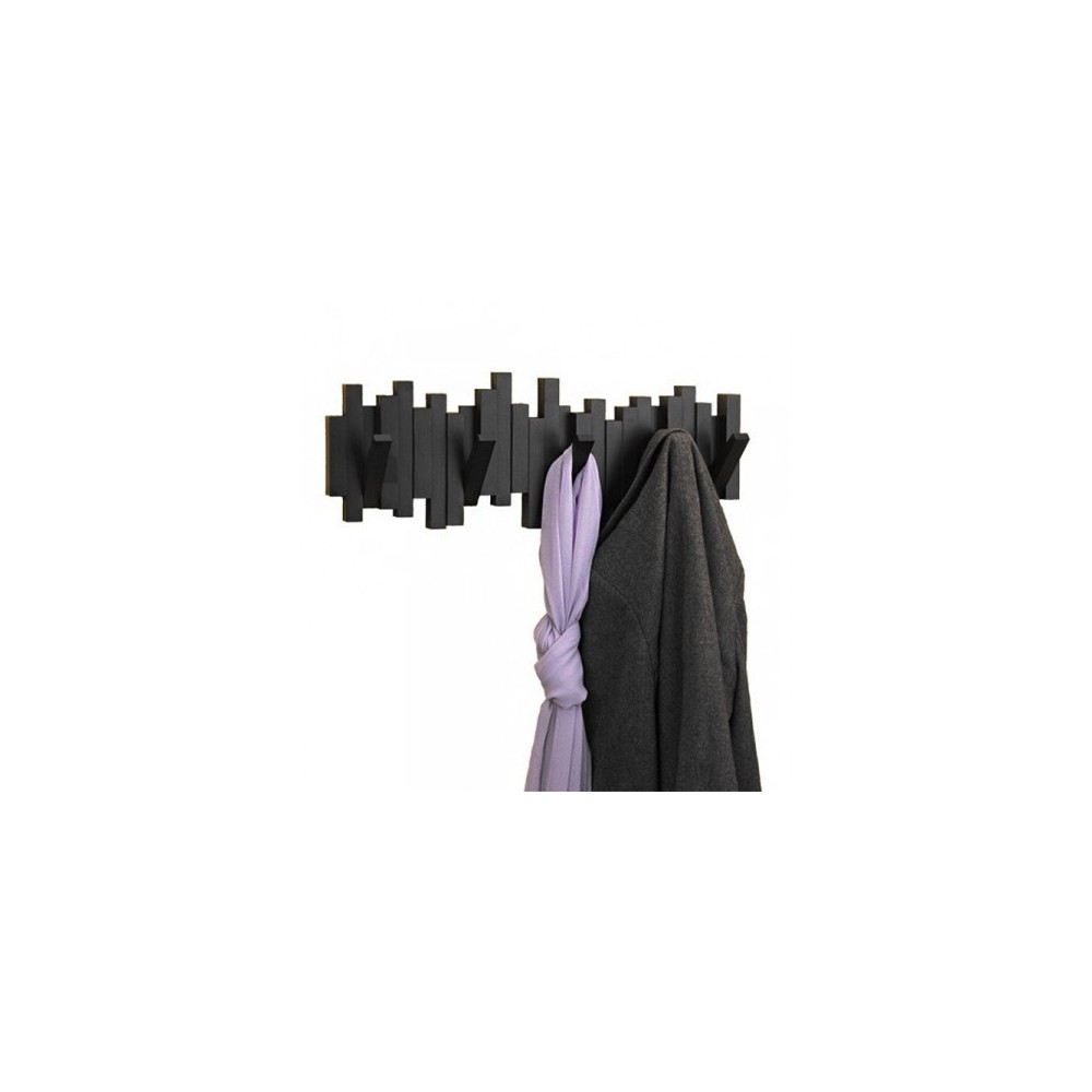 UMBRA ATTACCAPANNI DA PARETE IN STICK NERO
