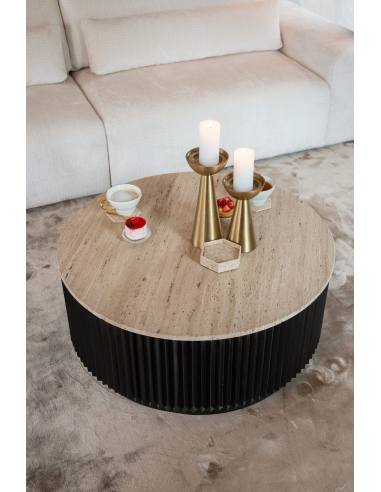 Hampton dark brown coffee table 90Ø