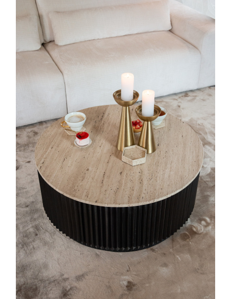 Mesa de centro Hampton castanho escuro 90Ø