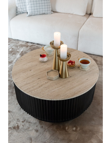 Hampton dark brown coffee table 90Ø