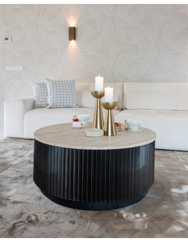 Hampton dark brown coffee table 90Ø