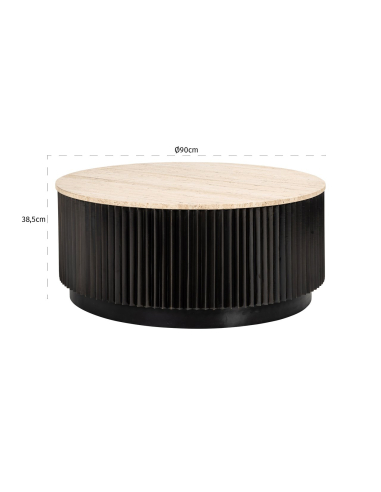 Mesa de centro Hampton castanho escuro 90Ø