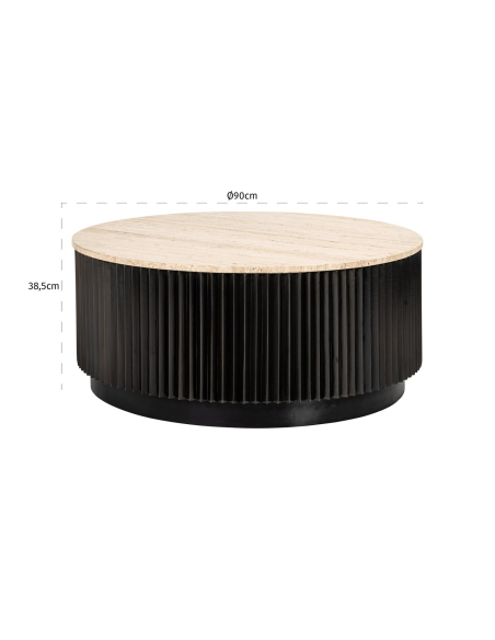 Table basse Hampton dark brown 90Ø