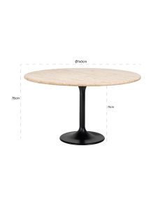 Eettafel Hampton black 140Ø 2