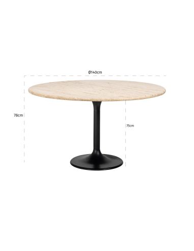 Hampton black dining table 140Ø