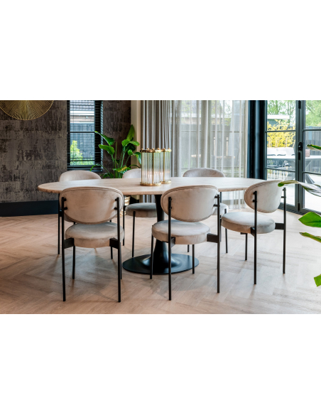 Tavolo da pranzo Hampton black ovale 230