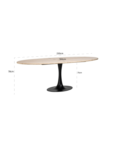 Hampton black oval dining table 230