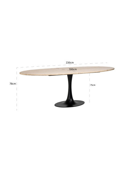 Esstisch Hampton black oval 230