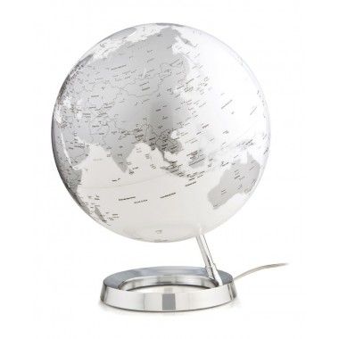 Projeto branco global globo cinzento na base do cromo