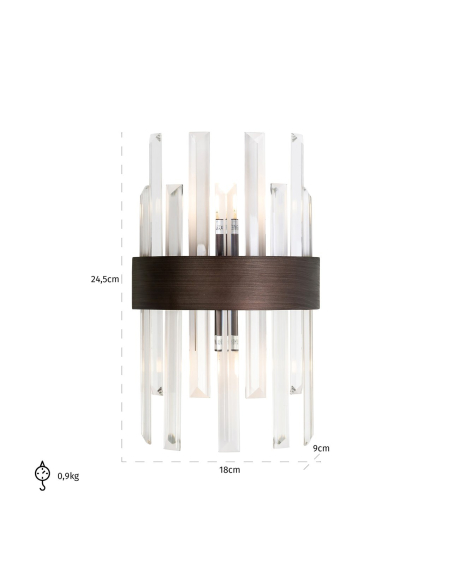 Wandlamp Avan brons