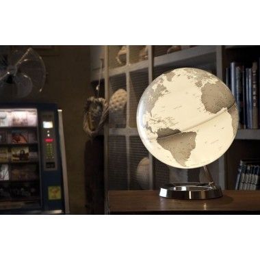 Global Globe Grey White Design auf Chrome Base 2