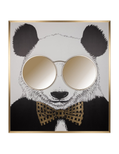 Arte mural Panda negro/dorado