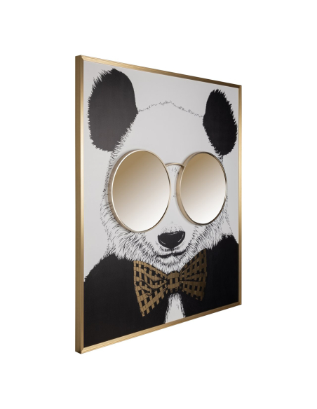 Arte mural Panda preto/dourado