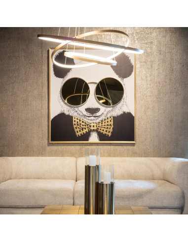 Arte murale Panda nero/oro