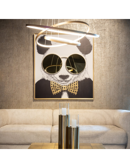 Wandkunst Panda Schwarz/Gold