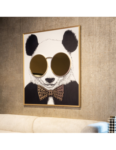 Arte murale Panda nero/oro