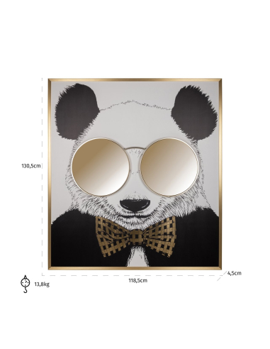 Arte murale Panda nero/oro